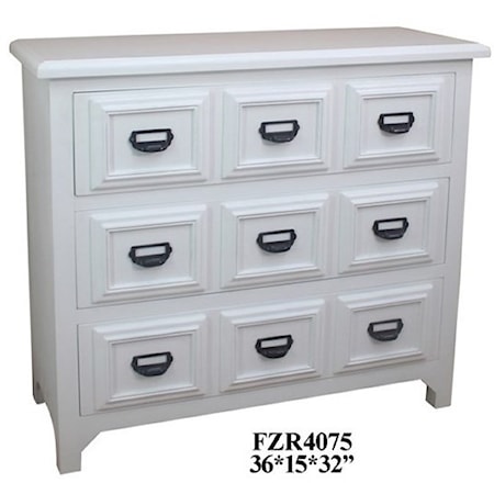 3 Drawer White Chest